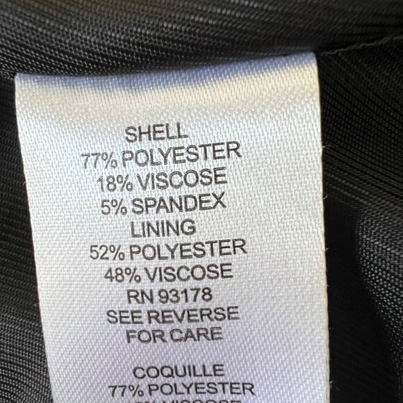 T Tahari Womens Single Button Peak Lapel Blazer Black Flap Pockets size 12 - Picture 15 of 16